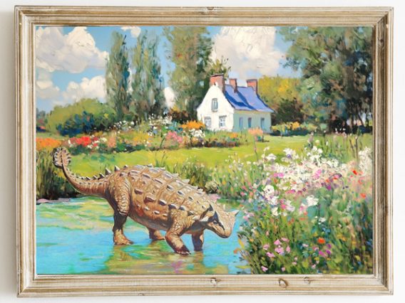 Cottagecore Dinosaur Print