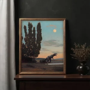 Wild West Landscape Fine Art Print of Western Tyrannosaurus Rex DinosaurArt copy